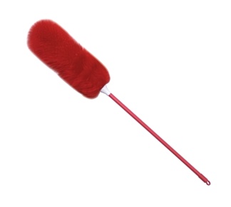 Plumeau 26'' en laine d'agneau rouge